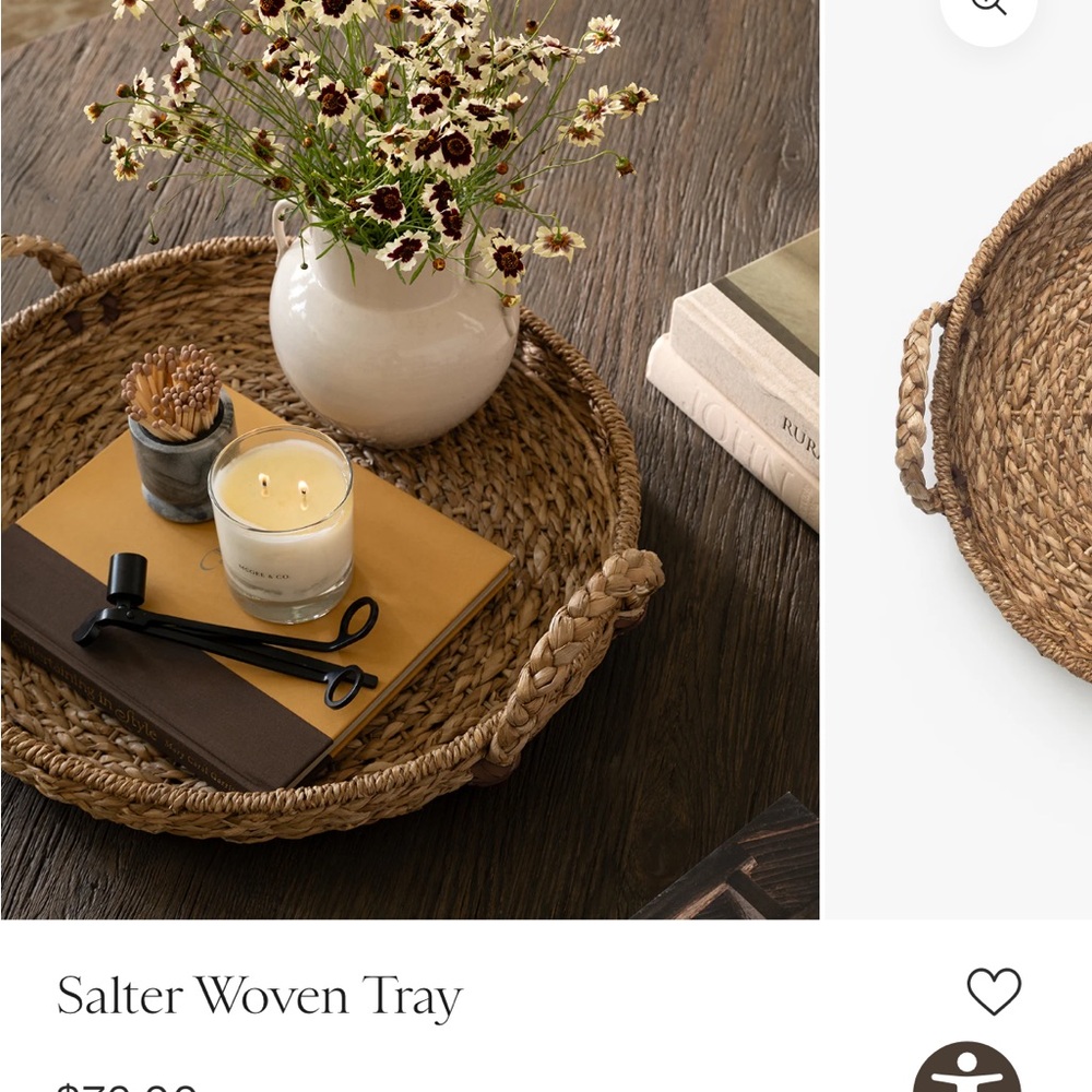 Woven Tray - Natural Brown Salter Woven Tray McGee and Co. - Picture 3 of 7